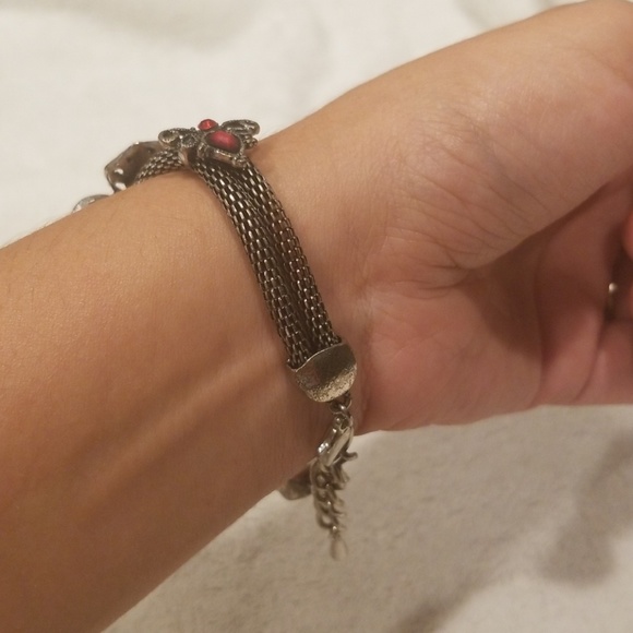 💥Red rhinestones flower bracelet - Picture 4 of 7